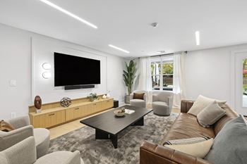 Community room with kitchen
